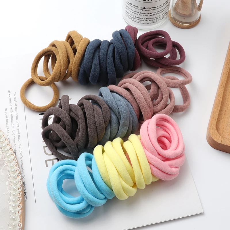 Solid Color Ponytail Holder 50 pcs Set